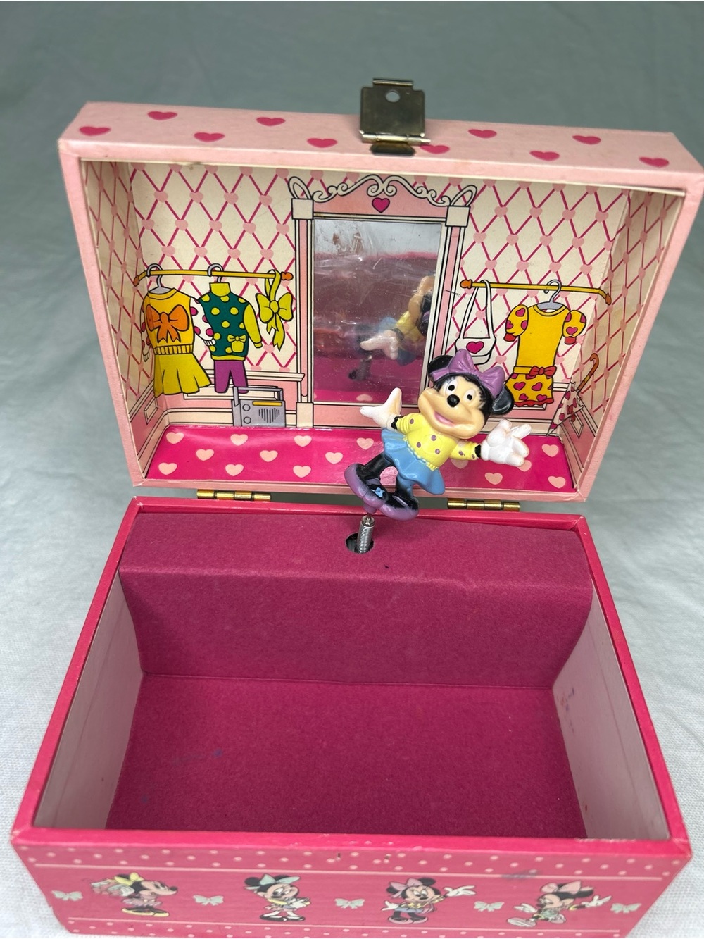 Disney Pink Minnie Mouse Musical Jewelry Box with Figurine